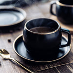 Elegant Black Ceramic Coffee Cup
