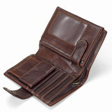 Baellerry Oil Wax Cowhide Genuine Leather Men