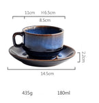 Elegant Deep Blue Ceramic Coffee Cup