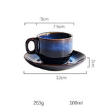 Elegant Deep Blue Ceramic Coffee Cup