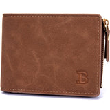 Vitage Zipper Men Wallets Leather Wallet