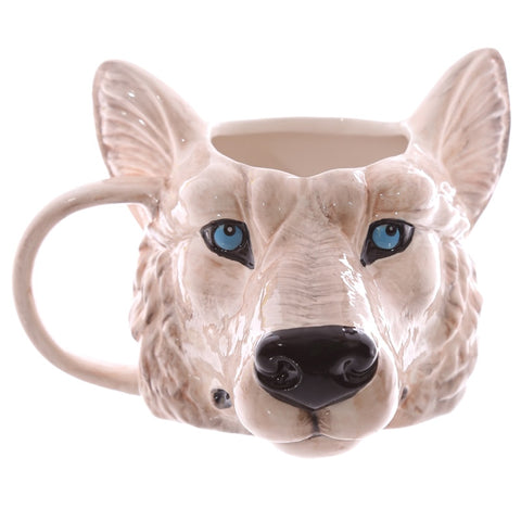 Wolf Head Shaped Ceramic Cup