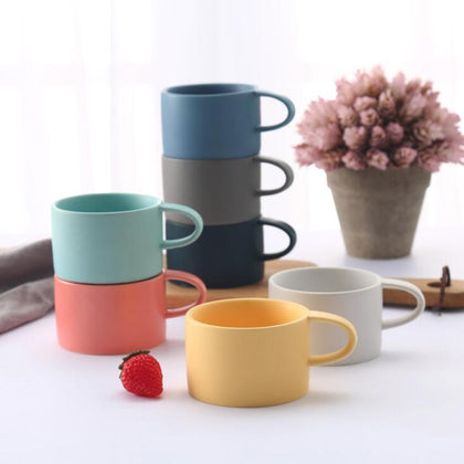 Simple Classic Style Matte Frosted 200ML  Ceramic Coffee Cup